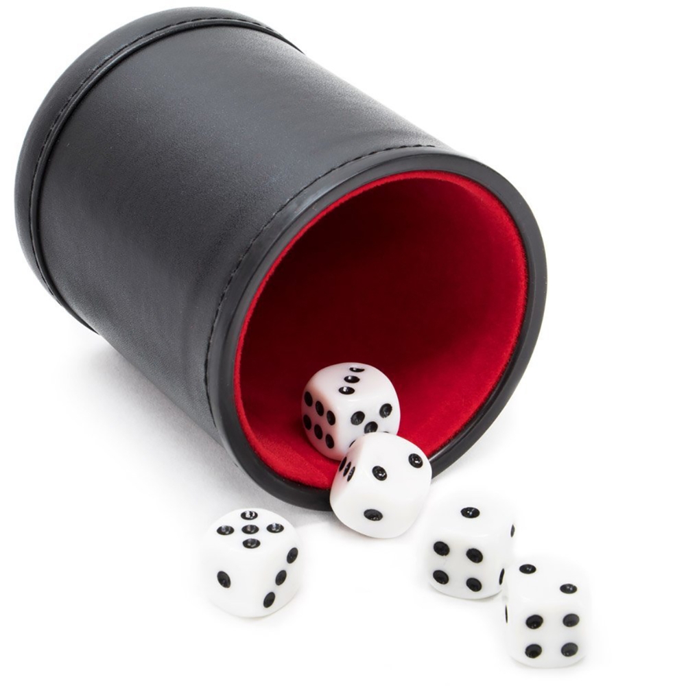 Leather Dice Cup Set with 6 Do - Board Game Yahtzee ulasan dan harga