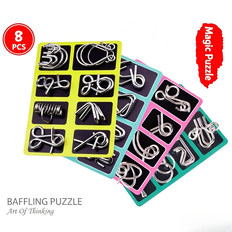 8 Pieces Metal Puzzle Set Clas - Board Game For Kids ulasan dan harga