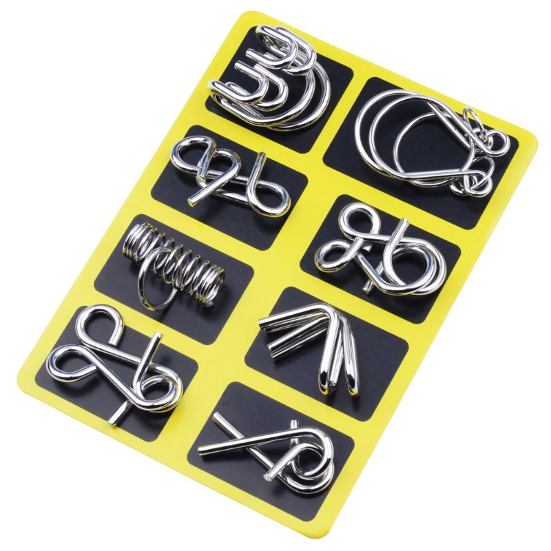 8 Pieces Metal Puzzle Set Clas - Board Game For Kids ulasan dan harga
