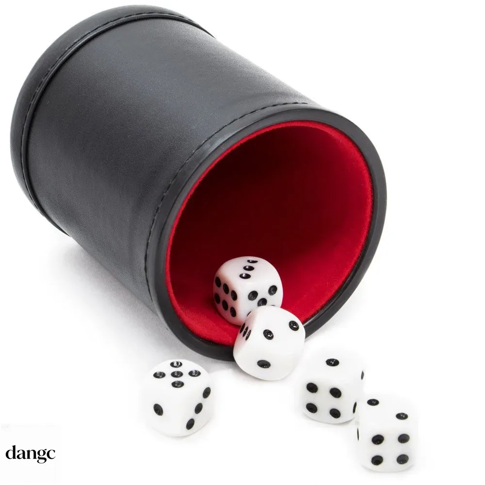 Leather Dice Cup With Lid Gree - Board Game Yahtzee ulasan dan harga